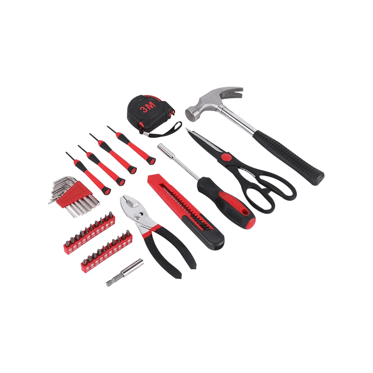 39 peças conjunto de ferramentas domésticas kit de ferramentas manuais com armazenamento de caixa de ferramentas portátil