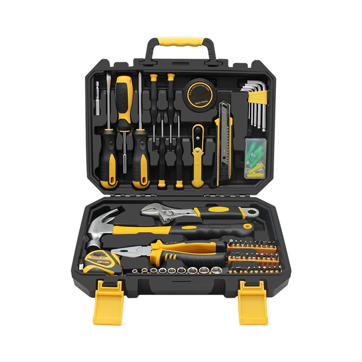 100 peças combinadas de kits de ferramentas manuais conjunto de ferramentas domésticas profissionais para reparos domésticos