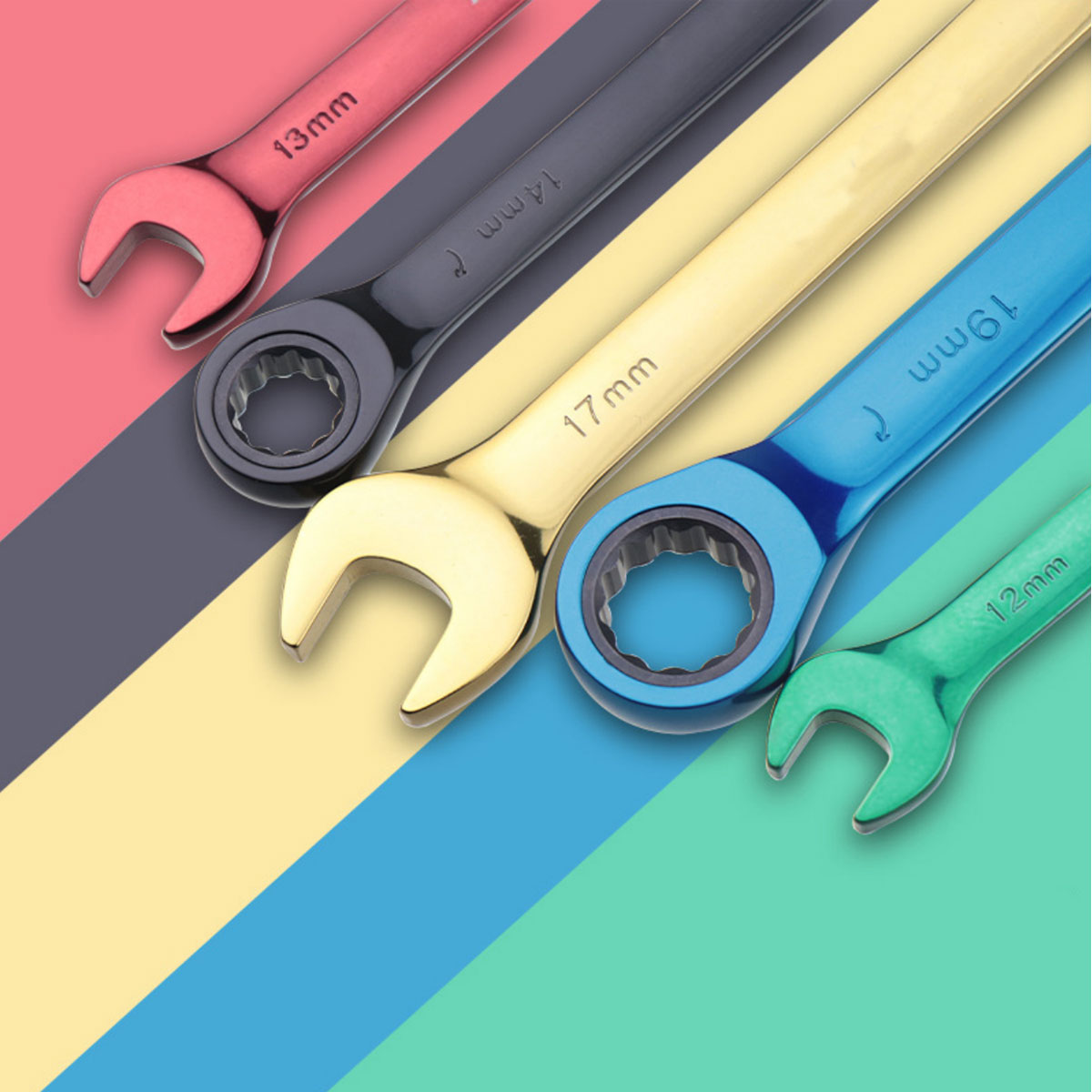 Conjunto de chaves de combinação de cores Chave de ponta aberta de dupla finalidade Chave móvel Ferramentas manuais
